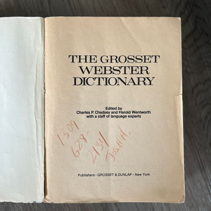 The Grosset Webster Dictionary