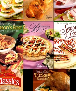 Pampered Chef Seasons Best Recipes (6) & Classic Cookbook & Turkey Excellent