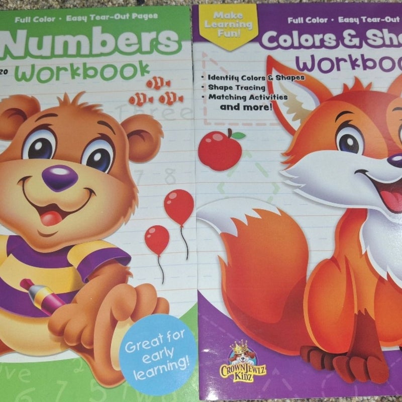 Number And Colors and Shapes kids Learning Workbook