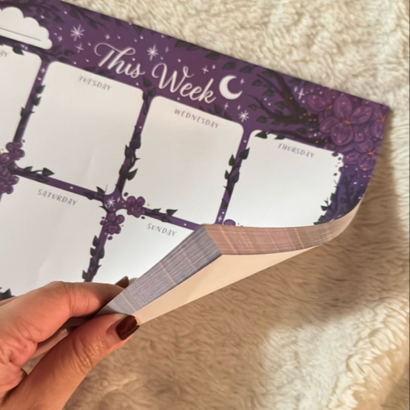 Violet Made of Thorns weekly desk planner (Illumicrate exclusive)