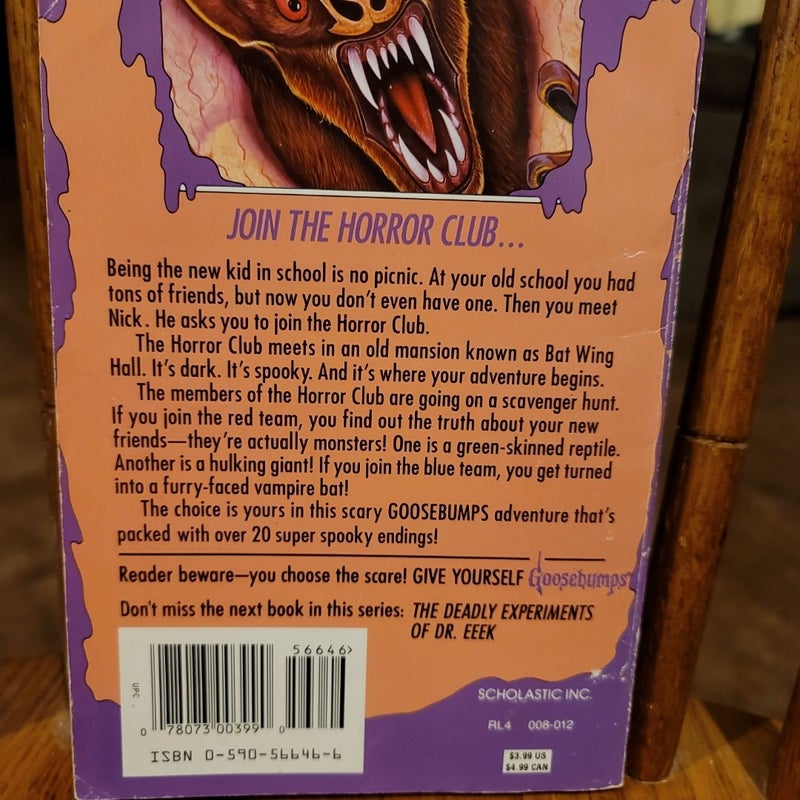 Goosebumps, Reader Beware...You Choose The Scare! #3 Trapped In Bat Wing Hall (by R.L. Stine)