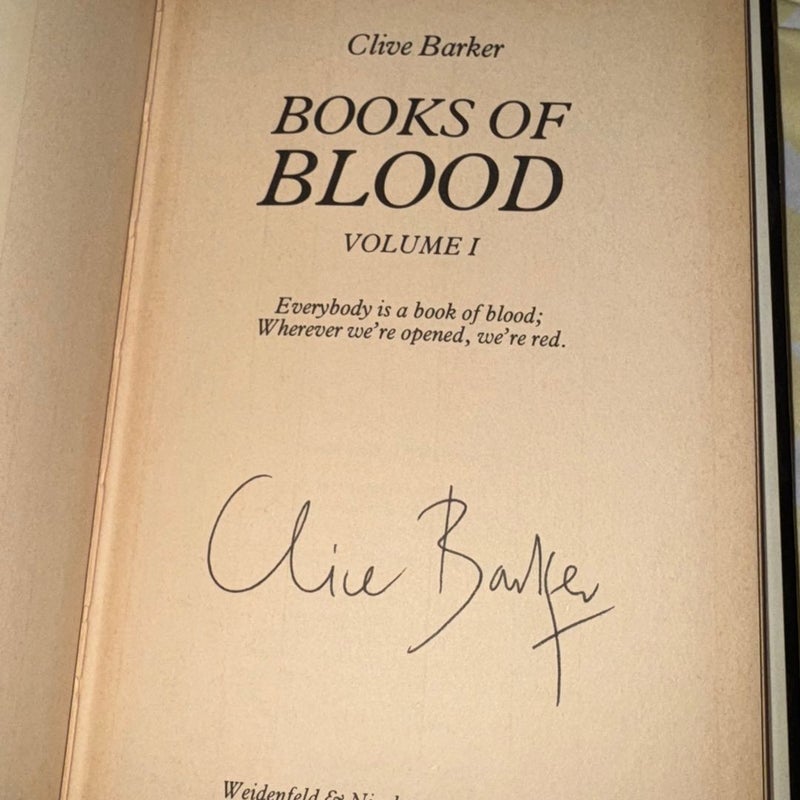 BOOKS OF BLOOD VOLUMES 1-6 SIGNED