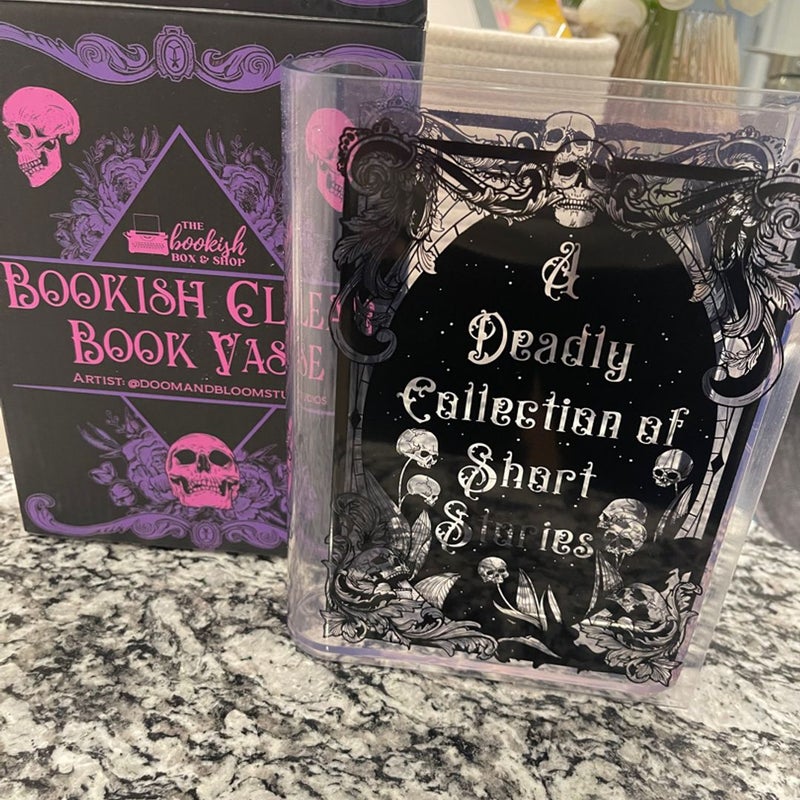 Bookish Box doom and bloom clear book case deadly collection of short stories