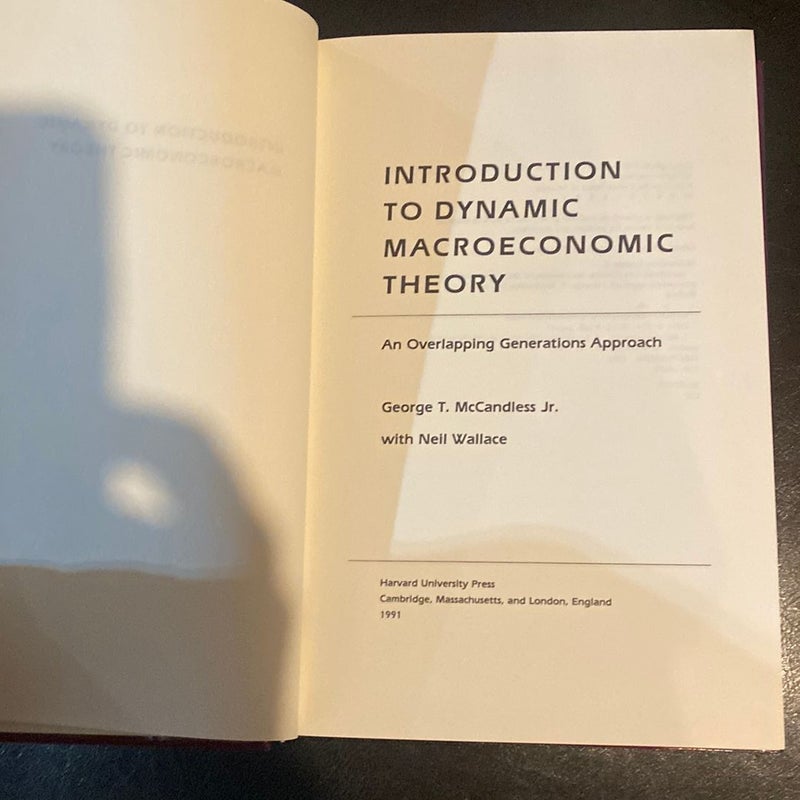 Introduction to Dynamic Macroeconomic Theory