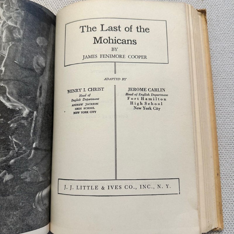 Robin Hood-The Last of the Mohicans Library Edition Globe Book-JJ Little 1952