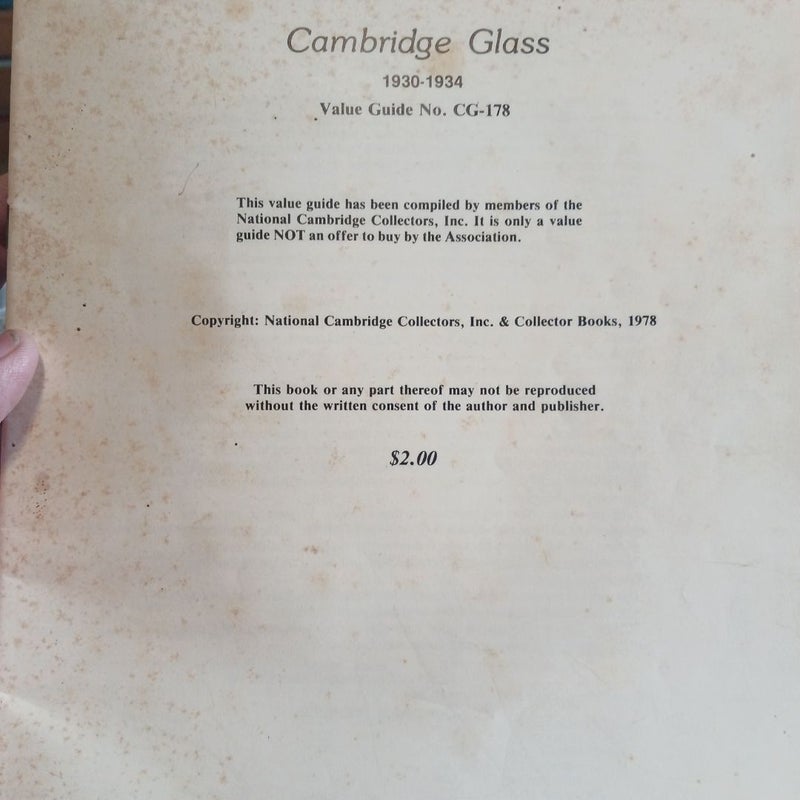 Cambridge Glass Catalogue 1930-1934