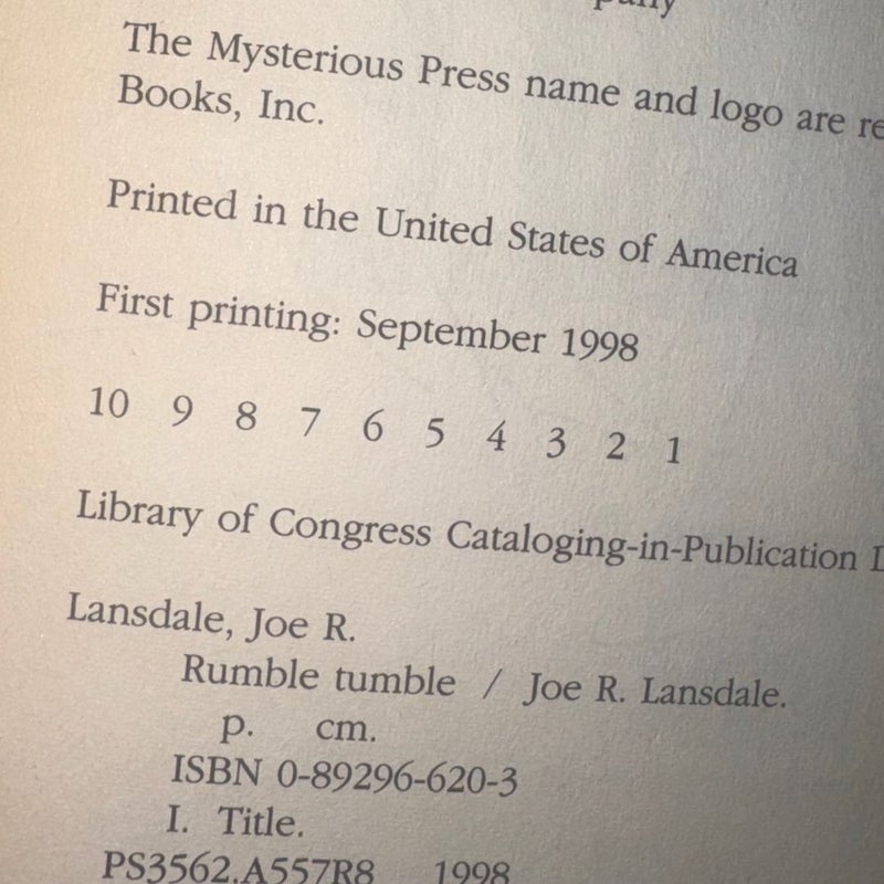 RUMBLE TUMBLE SIGNED