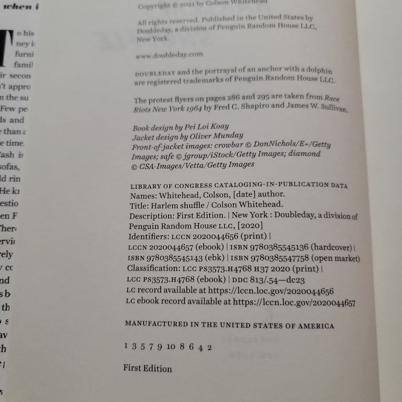 Harlem Shuffle (1st Edition/1st Printing)