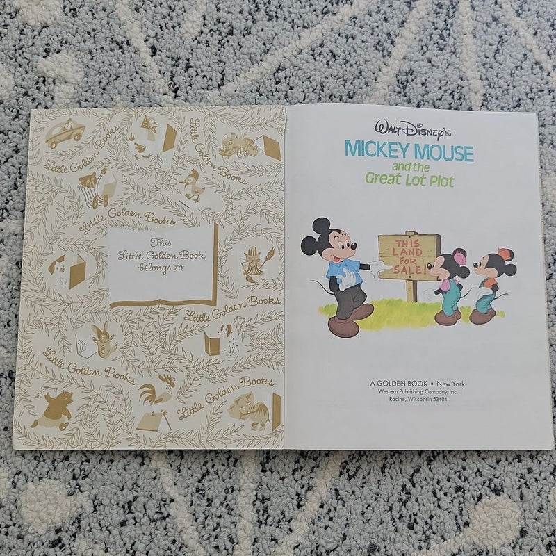 A little Golden Book Walt Disney's Mickey Mouse and the Great Lot Plot 