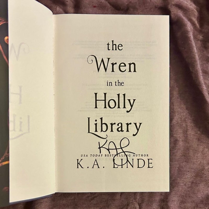 The Wren in the Holly Library (Signed)