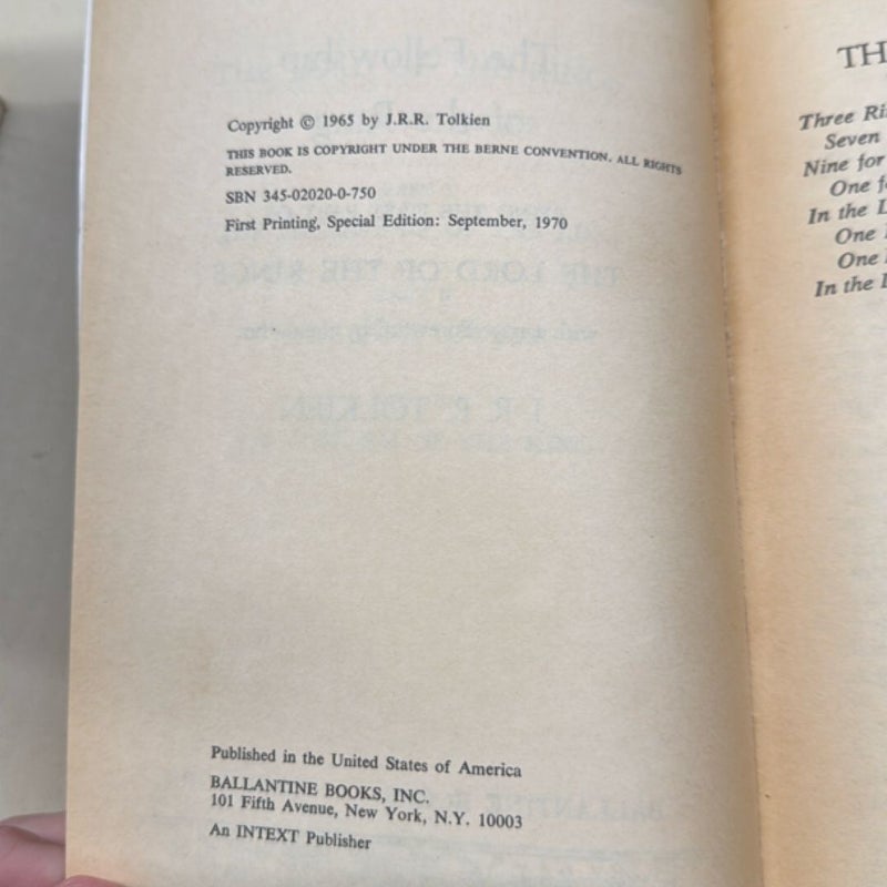 Lord of the Rings 1970 special edition set