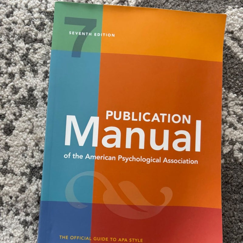 Publication Manual of the American Psychological Association