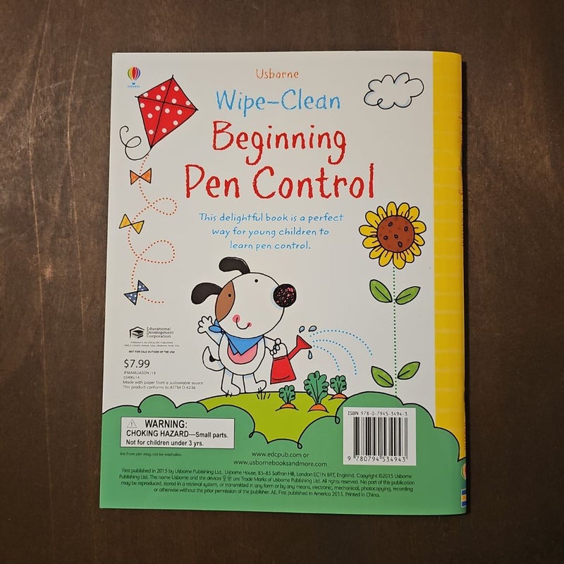 Usborne Wipe-Clean Beginning Pen Control