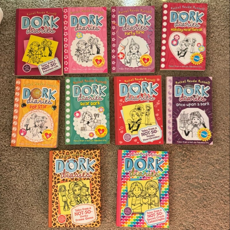 Dork Diaries box set + extra 1st, 6th, 9th and 12th book