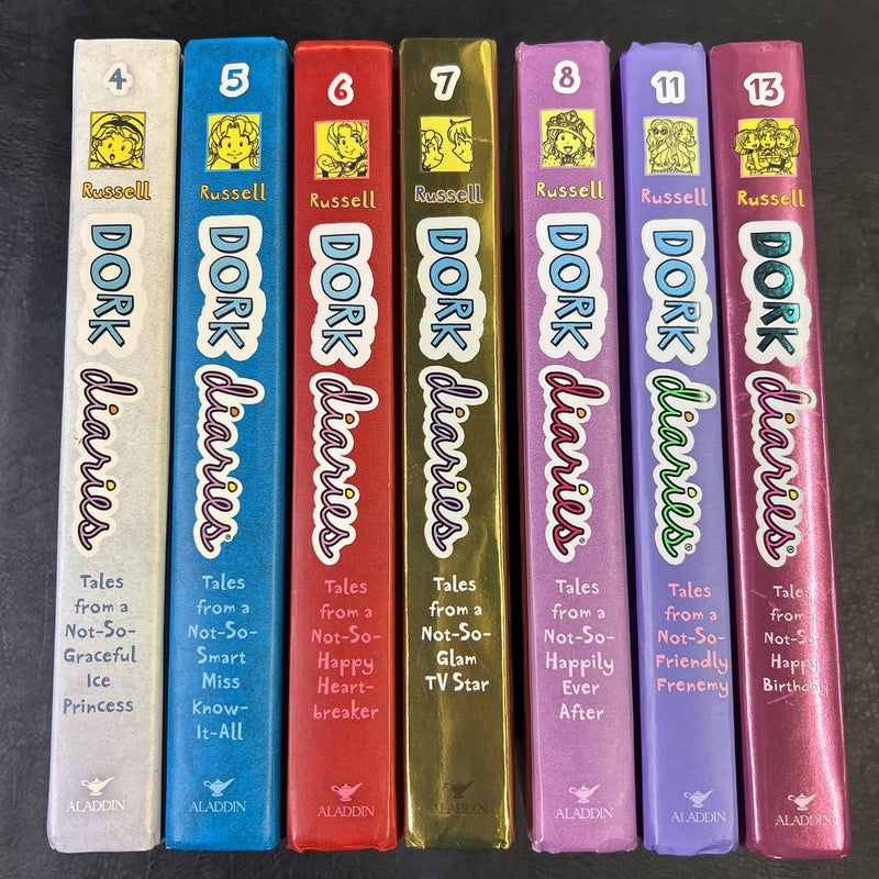 Dork Diaries 4-8, 11 and 13 7 Hardcover Bundle