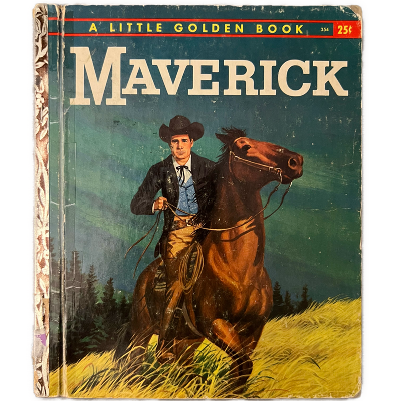 Vintage 1959 First Print MAVERICK A Little Golden Book Western Cowboy Hardcover