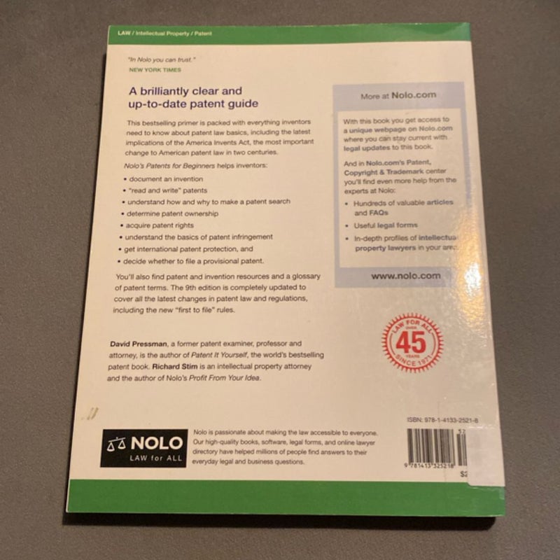 Nolo's Patents for Beginners