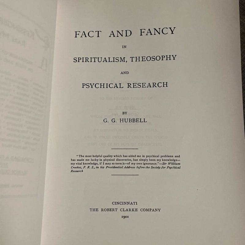 Fact and Fancy in Spiritualism, Theosoph