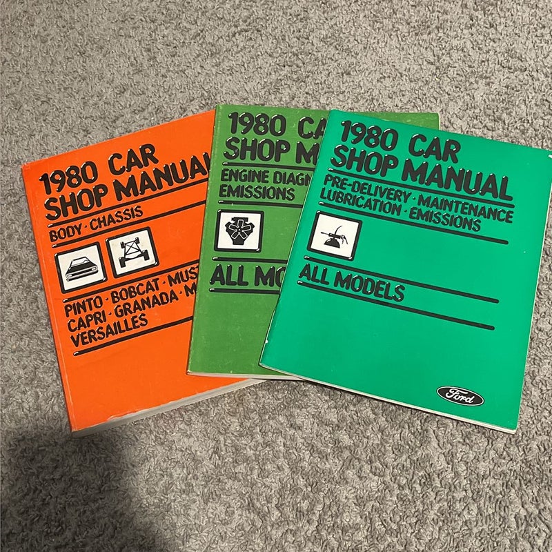 Fords Car Shop Manual 1980 3 Books Set