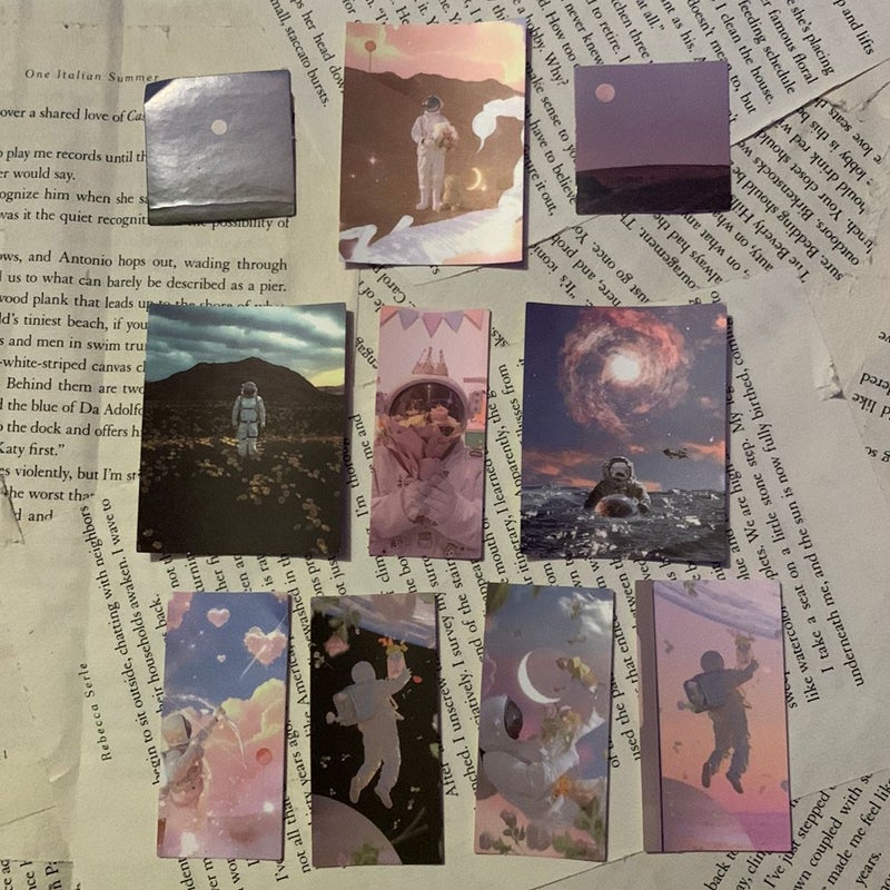 Floral/ Moon/ Astronaut sticker pack of 10 