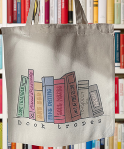 Book Tropes Tote Bag 15x16” Bookish Gift