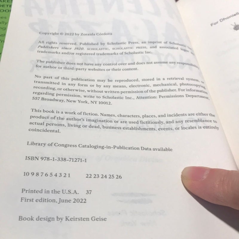 1st ed./1st printing * Valentina Salazar Is Not a Monster Hunter