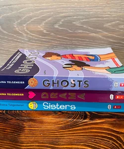 Raina Telgemeier Graphic Novels Sisters Drama Ghosts Books Young Adult Lot Of 3