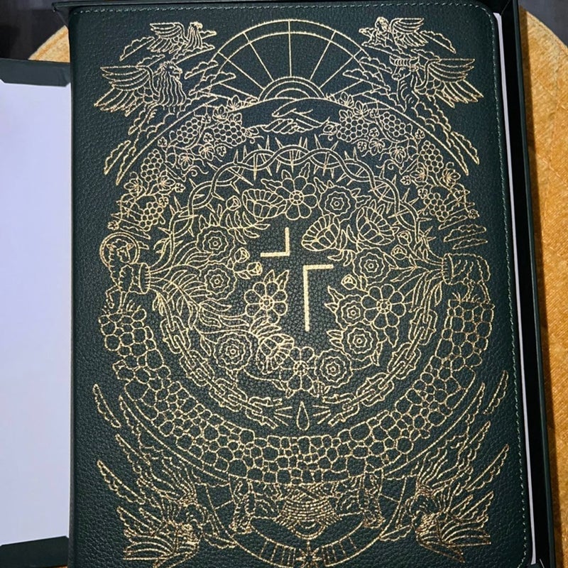 The Jesus Bible Artist Edition, NIV, Genuine Leather, Calfskin, Green, LMTD ED