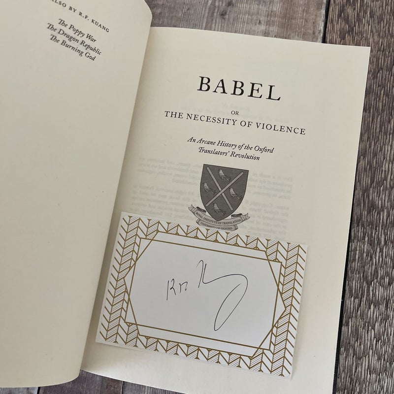 Babel - Fox & Wit Exclusive Cover Signed First Edition 
