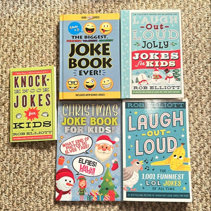 Lot of 5 laugh out loud, knock and Christmas joke books