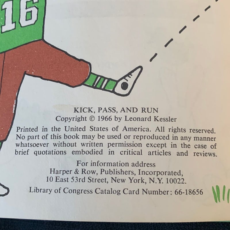 Kick, Pass, and Run by Leonard Kessler antique 1966