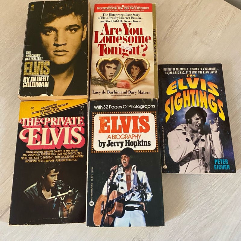 Lot of Five (5) Vintage Elvis Presley Mass Market Paperback Books