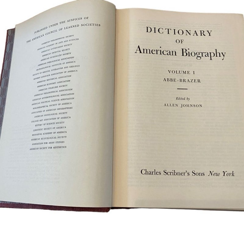 Dictionary Of American Biography: Abre To Brazer