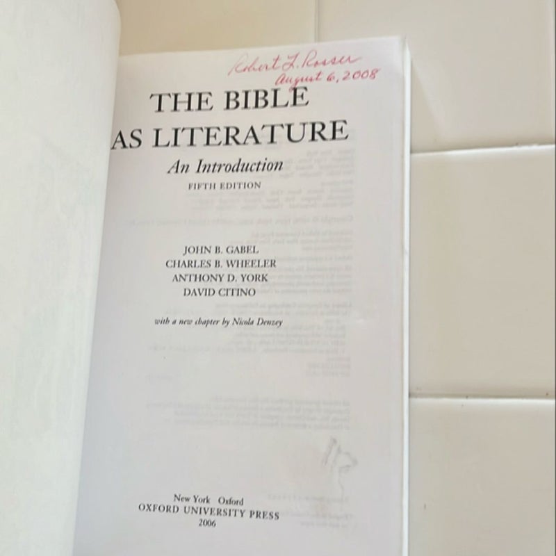 The Bible as Literature