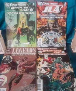 4 oversized DC COMICS specials: 100 Page Spectacular Aquaman, Teen Titans,  Hawkman, Black Baptism, Legends if the DC Universe 80 Page Giant 