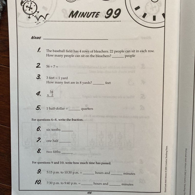 Math Minutes Grade 3