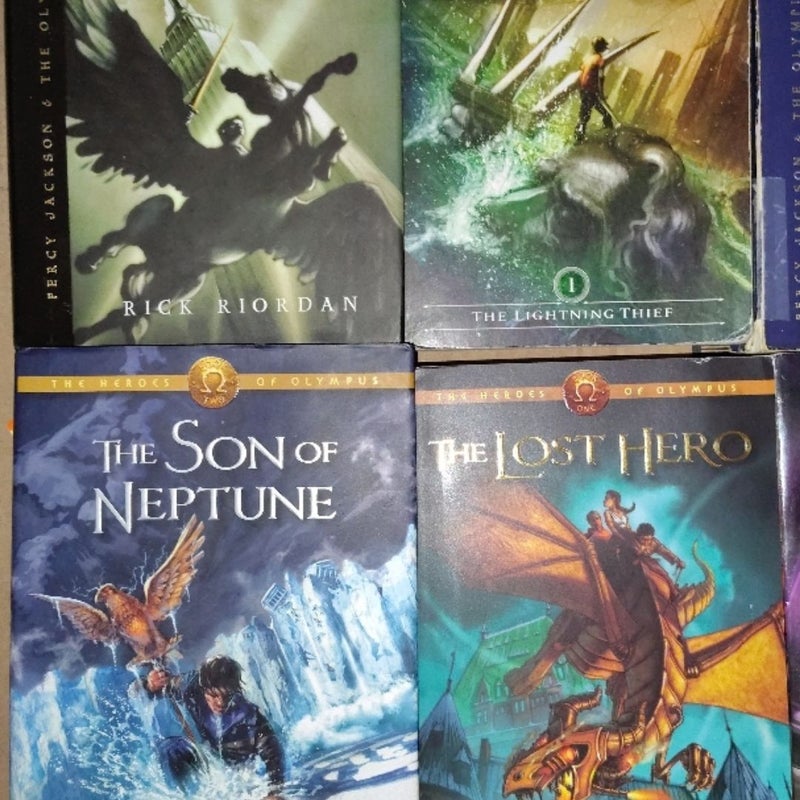 Percy Jackson & Heroes of Olympus 8-Book Lot by Rick Riordan PB Set