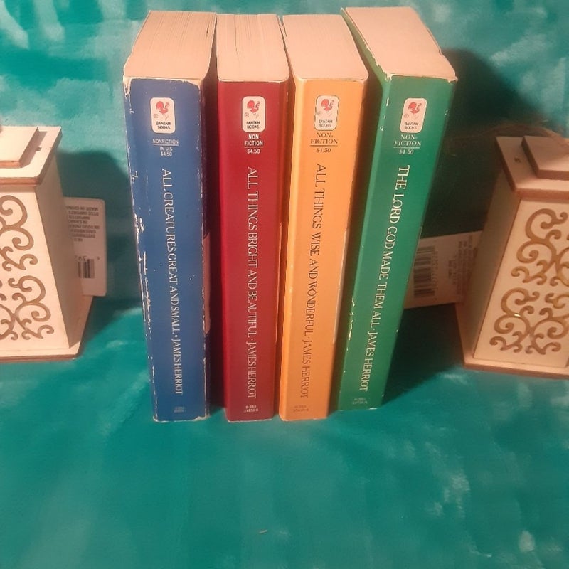 Complete All Creatures Great and Small 4 book set by James Herriot! All Things Bright and Beautiful, All Things Wise & Wonderful, The Lord God Made Them All
