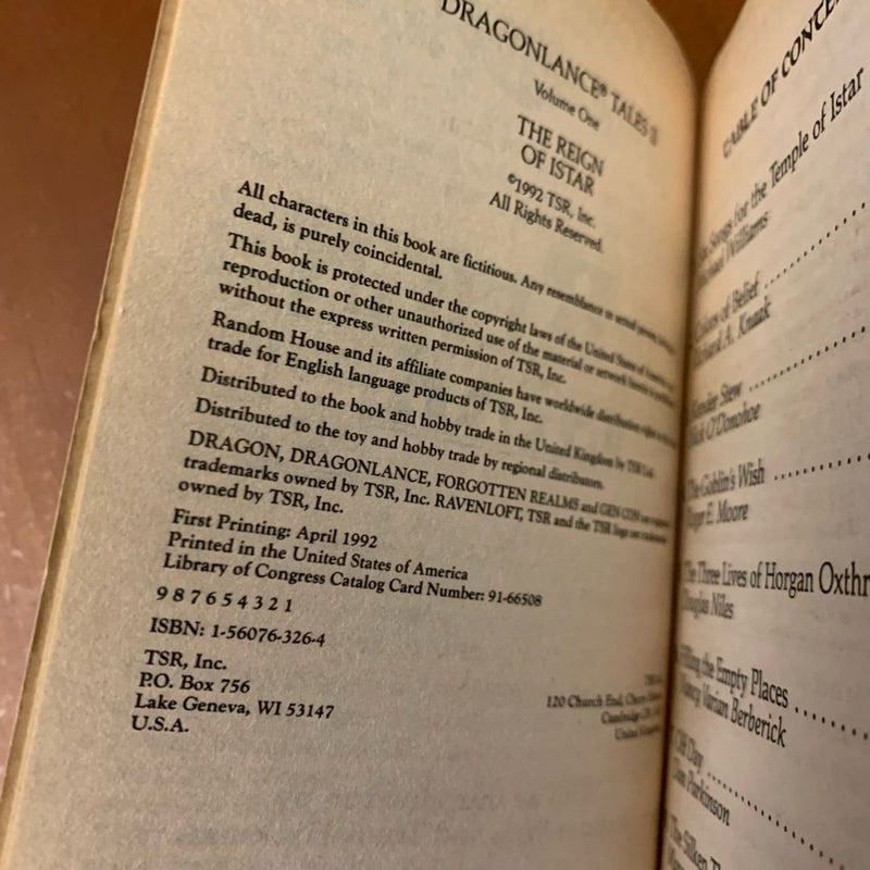 DragonLance: The Reign of Istar, Tales 4, First Edition First Printing