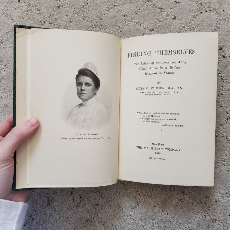 Finding Themselves: The Letters of an American Army Nurse (This Edition, 1918)