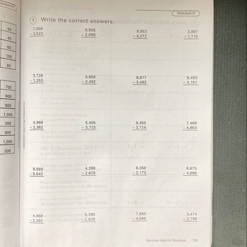 Horizons Math 4