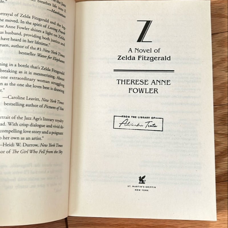 Z: a Novel of Zelda Fitzgerald