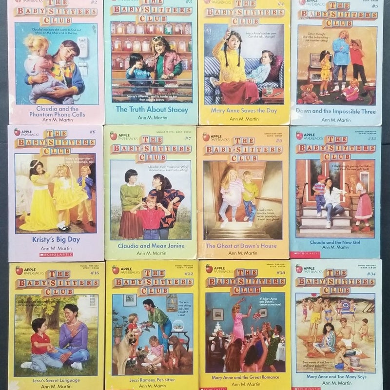 VINTAGE LOT 12 SCHOLASTIC ORIGINAL APPLE SERIES 1980s THE BABYSITTERS CLUB BOOKS