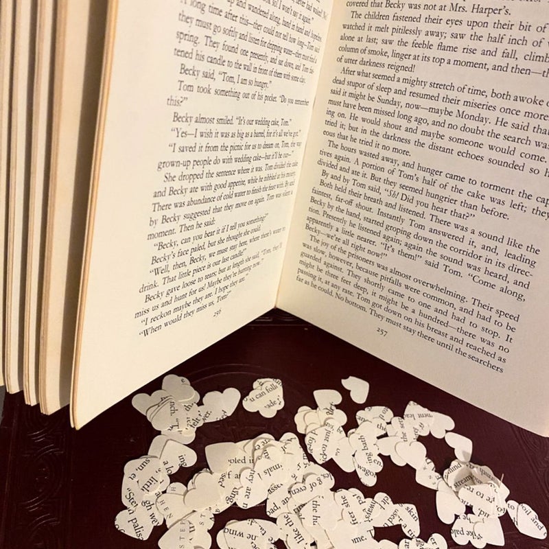 Book page confetti