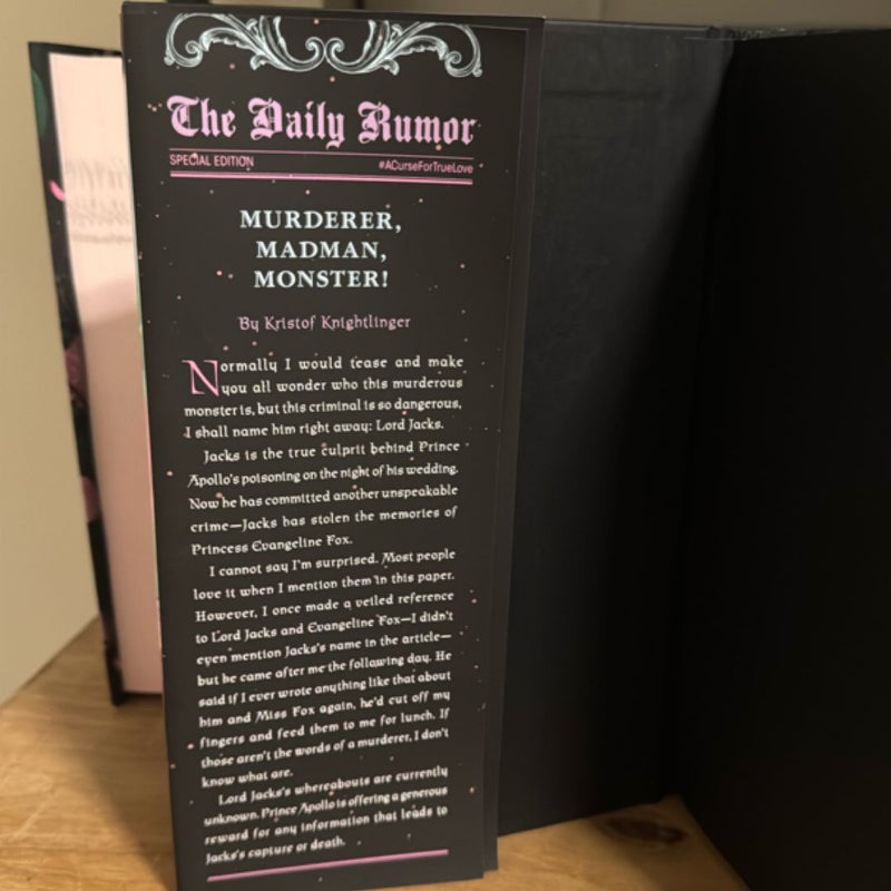 A Curse for True Love with alternative dust jacket