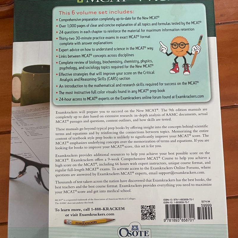 MCAT 6 book Prep set 