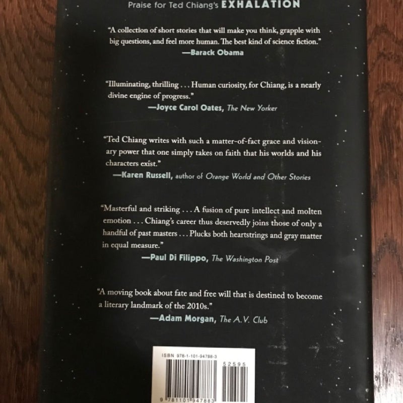 Exhalation: Stories by Ted Chiangmai, 1st Edition / 8th Printing Knopf, Science Fiction 