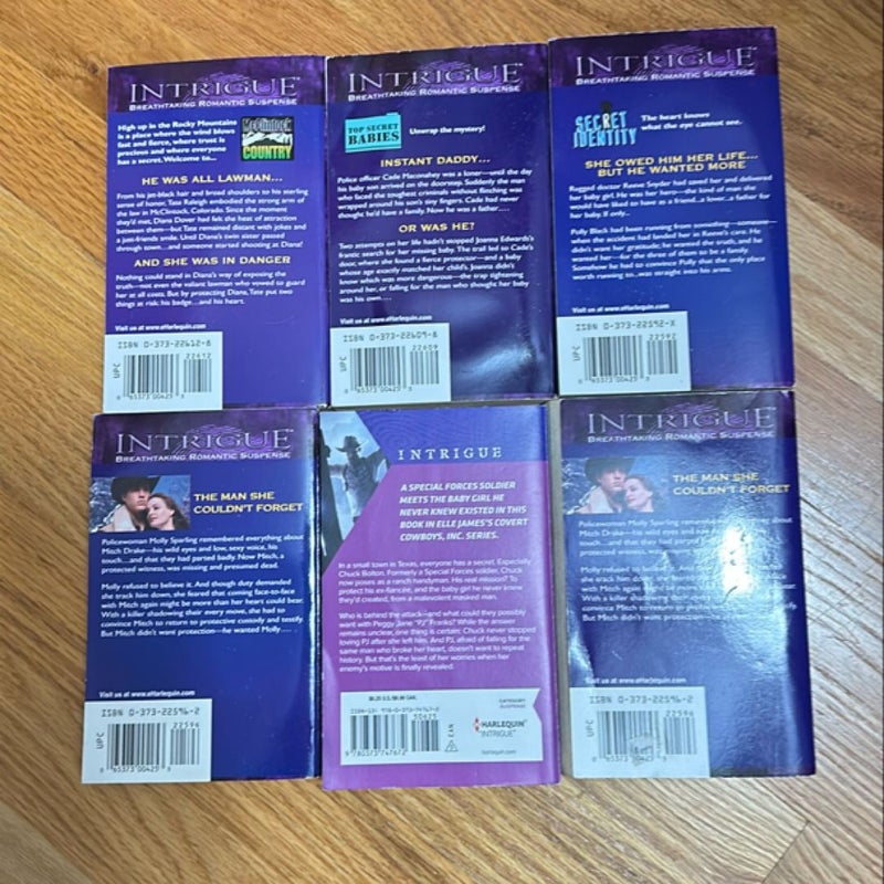 Lot of  6 paperback harlequin intrigue Romance Books