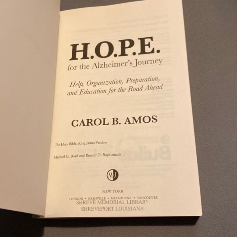HOPE for the Alzheimer's Journey