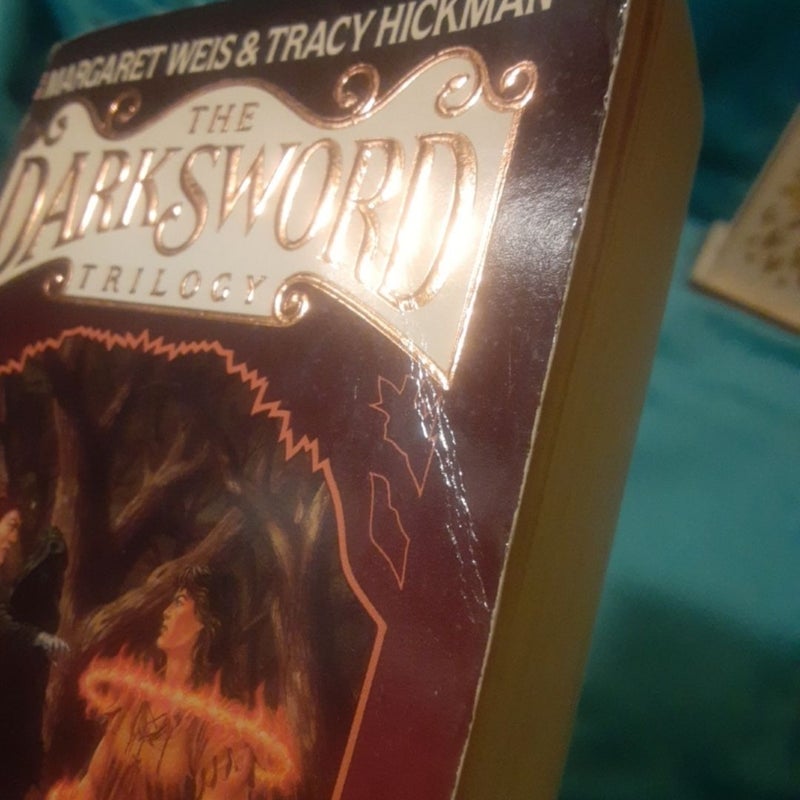 The Darksword Trilogy book Set by Margaret Weis, Forging the darksword , Doom of the dark sword, Triumph of the darksword, all 1st Editions